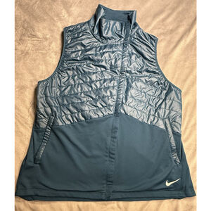 Nike Essential Quilted Running Mock Neck Full Zip Puffer Vest Women’s XL